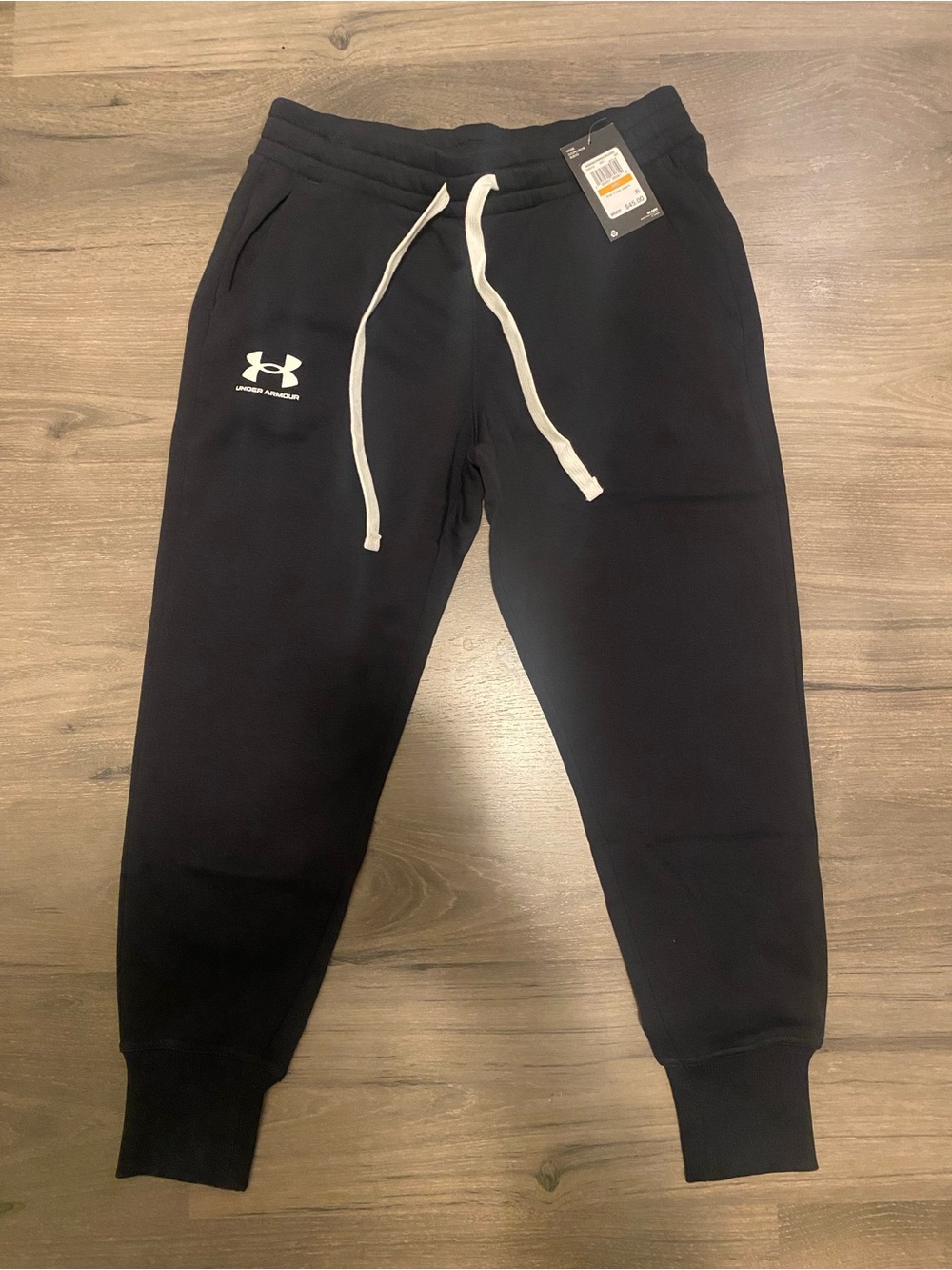 Under Armour Kids Black Jogger Sweatpants with White Logo